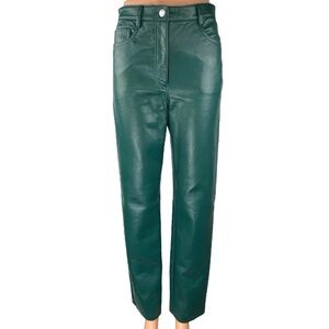 aritzia Wilfred Melina green leather pants Women's size 4 Short
